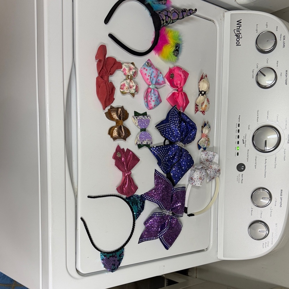 Kids Sparkle Bow Hair Clip Set — Purple, Blue, Pink & Multicolor